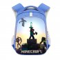 Minecraft Creeper 13" Kids School Book Travel Bag Backpack Blue #36