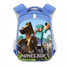 Minecraft Creeper Diamond Steve 13" Kids School Book Travel Bag Backpack Blue #43