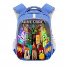 Minecraft Creeper 13" Kids School Book Travel Bag Backpack Blue #64