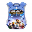 Minecraft Creeper Story Mode 13" Kids School Book Travel Bag Backpack Blue #77