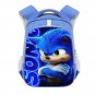 Sonic the Hedgehog Cartoon 13" Kids School Book Travel Bag Backpack Blue #01