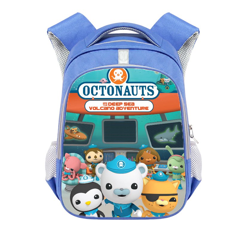 The Octonauts Cartoon 13" Kids School Book Travel Bag Backpack Blue #02
