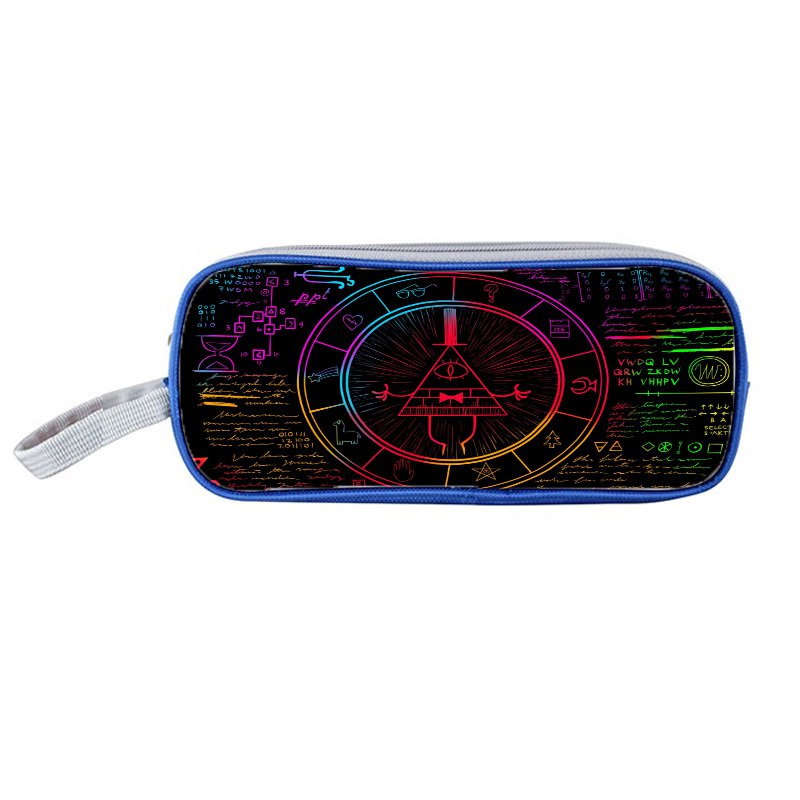 Gravity Falls Cartoon Kids School Book Stationery Pencil Case Bag Blue #02