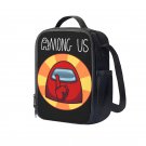 Among Us 10" Kids School Travel Insulated Lunch Bag Box Backpack Black #02