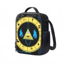 Gravity Falls Bill Cipher Cartoon 10" Kids School Travel Insulated Lunch Bag Box Backpack Black #01