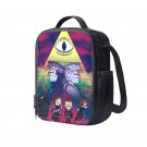 Gravity Falls Bill Cipher Cartoon 10" Kids School Travel Insulated Lunch Bag Box Backpack Black #06