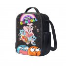 The Amazing World of Gumball Cartoon 10" Kids School Travel Insulated Lunch Bag Box Black #05