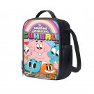 The Amazing World of Gumball Cartoon 10" Kids School Travel Insulated Lunch Bag Box Black #06