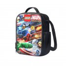 Lego Avengers Cartoon 10" Kids School Travel Insulated Lunch Bag Box Backpack Black #01