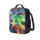 Lego Avengers Cartoon 10" Kids School Travel Insulated Lunch Bag Box Backpack Black #02