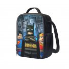 Lego Batman Cartoon 10" Kids School Travel Insulated Lunch Bag Box Backpack Black #04