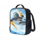 Lego Ninjago Zane Ice Ninja Cartoon 10" Kids School Travel Insulated Lunch Bag Box Black #01