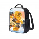 Lego Ninjago Skylor Amber Ninja Cartoon 10" Kids School Travel Insulated Lunch Bag Box Black #02