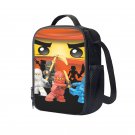 Lego Ninjago Cartoon 10" Kids School Travel Insulated Lunch Bag Box Black #14
