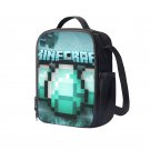 Minecraft Creeper Diamond Ore 10" Kids School Travel Insulated Lunch Bag Box Black #11