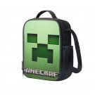 Minecraft Creeper 10" Kids School Travel Insulated Lunch Bag Box Black #19