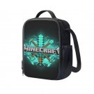Minecraft Creeper 10" Kids School Travel Insulated Lunch Bag Box Black #28