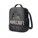 Minecraft Creeper 10" Kids School Travel Insulated Lunch Bag Box Black #37