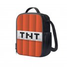 Minecraft Creeper Super TNT 10" Kids School Travel Insulated Lunch Bag Box Black #40