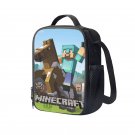 Minecraft Creeper Diamond Steve 10" Kids School Travel Insulated Lunch Bag Box Black #43