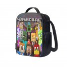 Minecraft Creeper 10" Kids School Travel Insulated Lunch Bag Box Black #64
