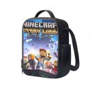 Minecraft Creeper Story Mode 10" Kids School Travel Insulated Lunch Bag Box Black #77