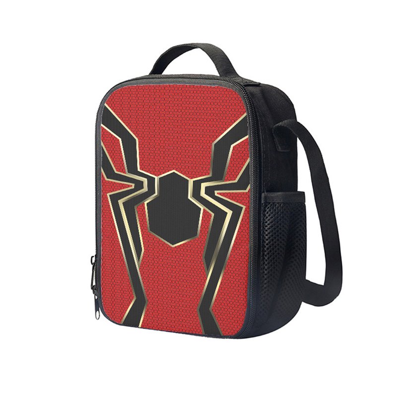 Spider-man Infinity War Superhero 10" Kids School Travel Insulated Lunch Bag Box Black #04