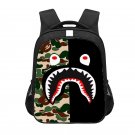 Bape Shark Camouflage 13" Kids School Book Travel Bag Backpack Black #08