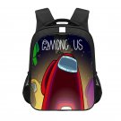 Among Us Cartoon 16" Kids School Book Travel Bag Backpack Black #01