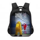 Among Us Cartoon 16" Kids School Book Travel Bag Backpack Black #03