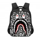 Bape Shark Camouflage 16" Kids School Book Travel Bag Backpack Black #04