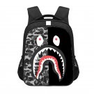 Bape Shark Camouflage 16" Kids School Book Travel Bag Backpack Black #05