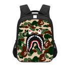 Bape Shark Camouflage 16" Kids School Book Travel Bag Backpack Black #06