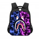 Bape Shark Camouflage 16" Kids School Book Travel Bag Backpack Black #07