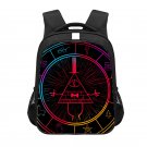 Gravity Falls Bill Cipher Cartoon 16" Kids School Book Travel Bag Backpack Black #02