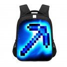 Minecraft Creeper Diamond Pickaxe 16" Kids School Book Travel Bag Backpack Black #10