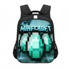 Minecraft Creeper Diamond Ore 16" Kids School Book Travel Bag Backpack Black #11