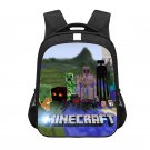 Minecraft Creeper Mobs 16" Kids School Book Travel Bag Backpack Black #07