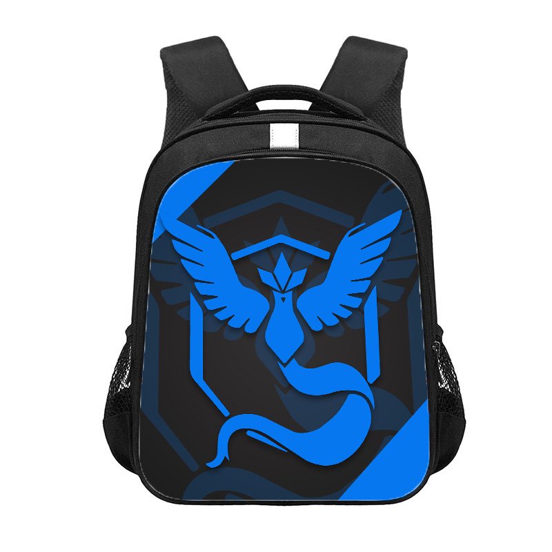 Pokemon Go Team Instinct 16" Kids School Book Travel Bag Backpack Black #02