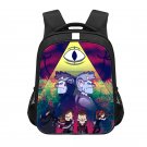 Gravity Falls Bill Cipher Cartoon 13" Kids School Book Travel Bag Backpack Black #06