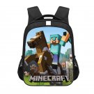Minecraft Creeper Diamond Steve 13" Kids School Book Travel Bag Backpack Black #43