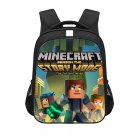Minecraft Creeper Story Mode 13" Kids School Book Travel Bag Backpack Black #78