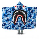 Bape Shark Camouflage Kid's Hooded Hoodie Fleece Blanket Bed Room Bedroom Home Decor #04