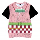 Demon Slayer Anime Nezuko Kamado Kids Short Sleeve T-Shirt Clothing Costume 100-150cm E-5509