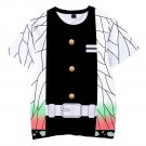 Demon Slayer Anime Shinobu Kochō Kids Short Sleeve T-Shirt Clothing Costume 100-150cm E-5520