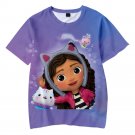 Gabby's Dollhouse Cartoon Kids Short Sleeve T-Shirt Clothing Costume 100-150cm WP-03817