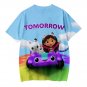 Gabby's Dollhouse Cartoon Kids Short Sleeve T-Shirt Clothing Costume 100-150cm WP-03818