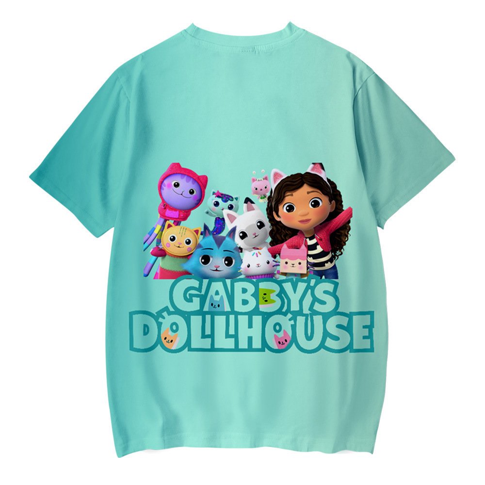 Gabby's Dollhouse Cartoon Kids Short Sleeve T-Shirt Clothing Costume ...