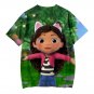 Gabby's Dollhouse Cartoon Kids Short Sleeve T-Shirt Clothing Costume 100-150cm WP-03820
