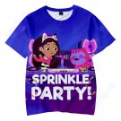 Gabby's Dollhouse Cartoon Kids Short Sleeve T-Shirt Clothing Costume 100-150cm WP-03825